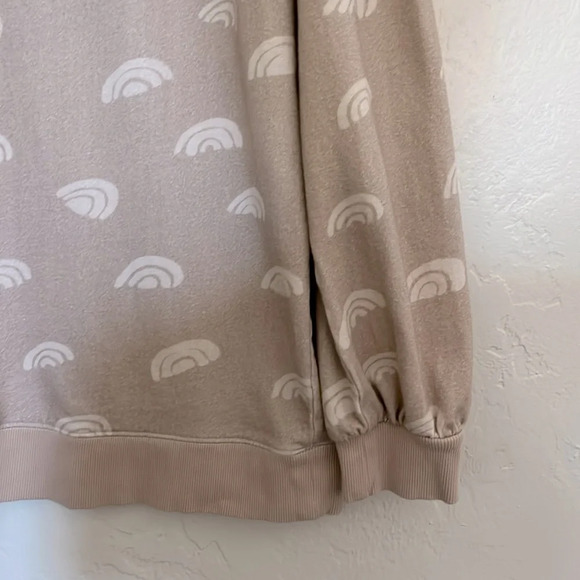 Anthropologie Daily Practice Graphic Pull Over Ivory Rainbow Sz medium - Picture 8 of 9